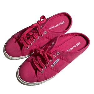 Superga Pink Canvas Mule Sneakers‎ Women's Size 8 Slip On Comfort Casual Shoes